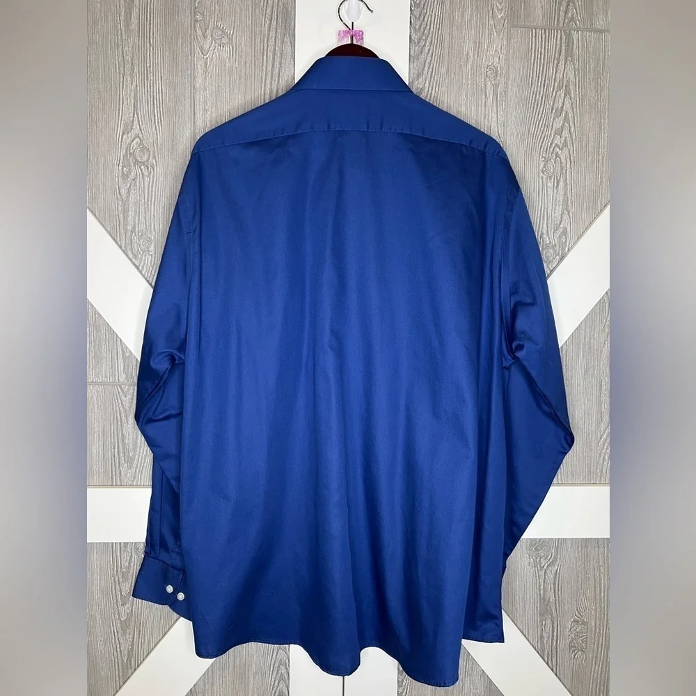 109. Van Heusen Regular Fit Lux Sateen Button Down Dress Shirt 18 neck - Picture 5 of 5